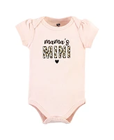 Hudson Baby Baby Girls Hudson Cotton Bodysuits, Leopard Hearts, 12-18 Months