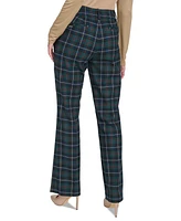 Tommy Hilfiger Women's Checked Mid Rise Bootcut Pants