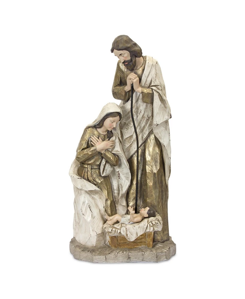 Slickblue Holy Family Nativity Scene With Gold Finish 23.25"h