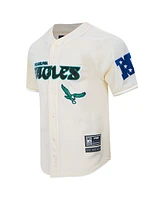 Pro Standard Men's Cream Philadelphia Eagles Retro Classic Mesh Button-Up Shirt