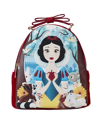 Loungefly Snow White and the Seven Dwarfs Apple Quilted Velvet Mini Backpack