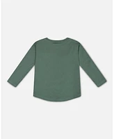 Deux par Big Boys Long Sleeve T-Shirt With Print Forest Green