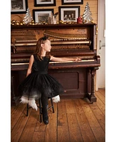 Deux par Deux Big Girls Sleeveless Dress With Tulle Skirt Black