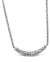 Devata Bali Filgree with Borobudur Chain Necklace in Sterling Silver with 18K Gold