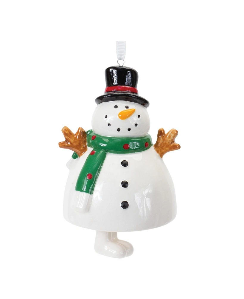 Slickblue Ceramic Snowman Bell Ornament (Set of 12)