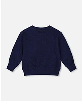 Deux par Toddler Boys Quilted Sweatshirt With Pocket Navy - Toddler|Child