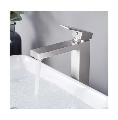 Yescom Aquaterior Home Bathroom Faucet Tall Cold & Hot Water f/ Above Counter Vessel Sink Nickel