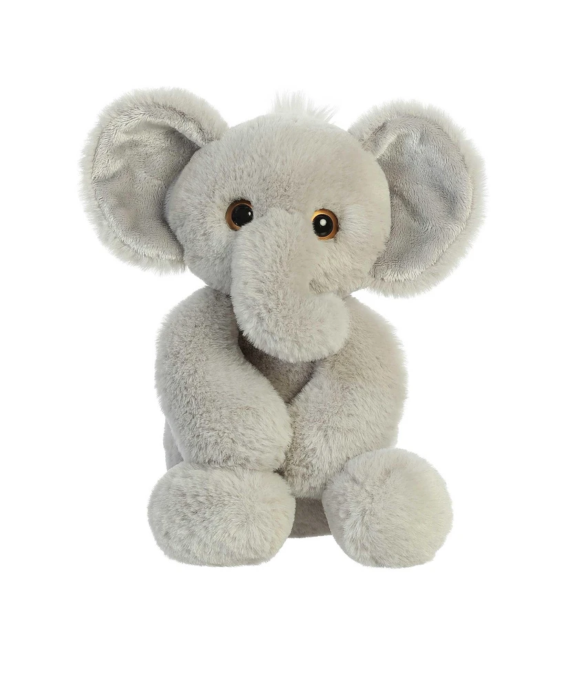 Aurora Medium Ed Elephant Flopsie Adorable Plush Toy Gray 12"