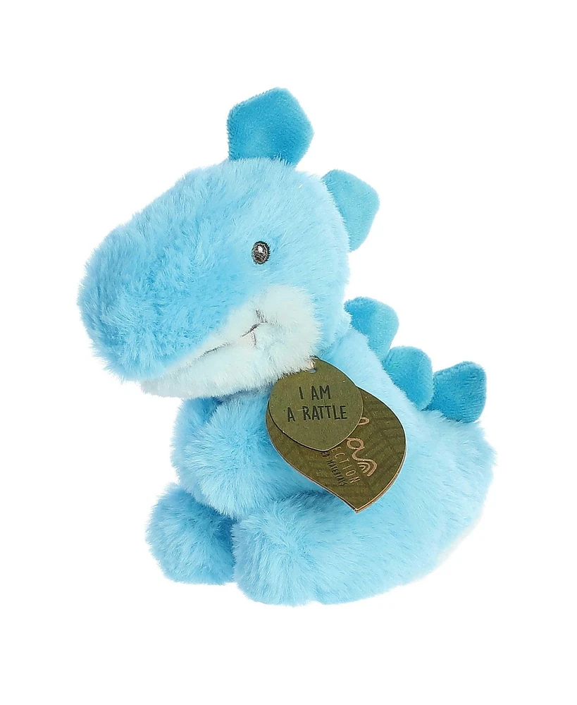 ebba Small Sydney Stego Rattle Eco Eco-Friendly Baby Plush Toy Blue 5.5"