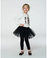 Deux par Deux Baby Girls Baby Leggings With Tulle Skirt Black