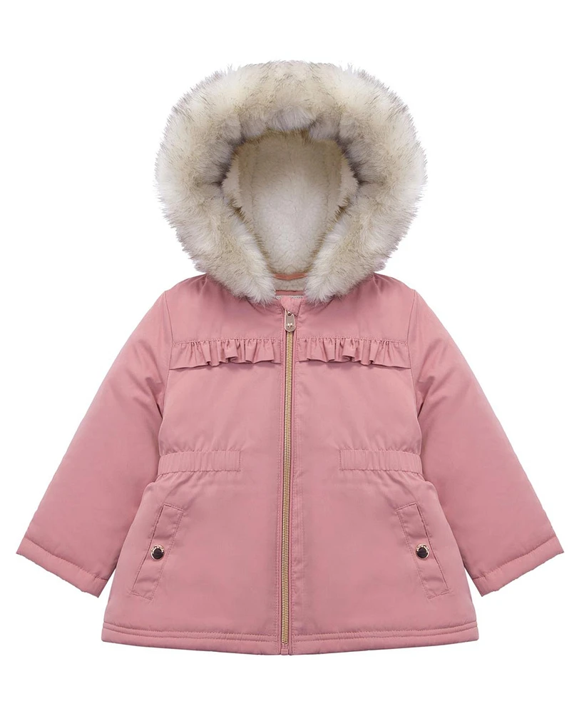 Rokka&Rolla Baby Girls Puffer Jacket with Sherpa Fleece Lining 6-24M