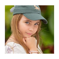 Bits & Bows Girls Horse Bow Baseball Hat in Hunter Green