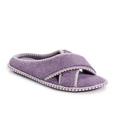 Muk Luks Women's Ada Crossband Slipper, Lilac, Large