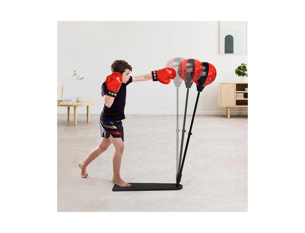 Slickblue Kids Punching Bag with Adjustable Stand and Boxing Gloves