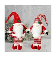 Slickblue Plush Standing Holiday Santa Elf Gnome Decor (Set of 2)