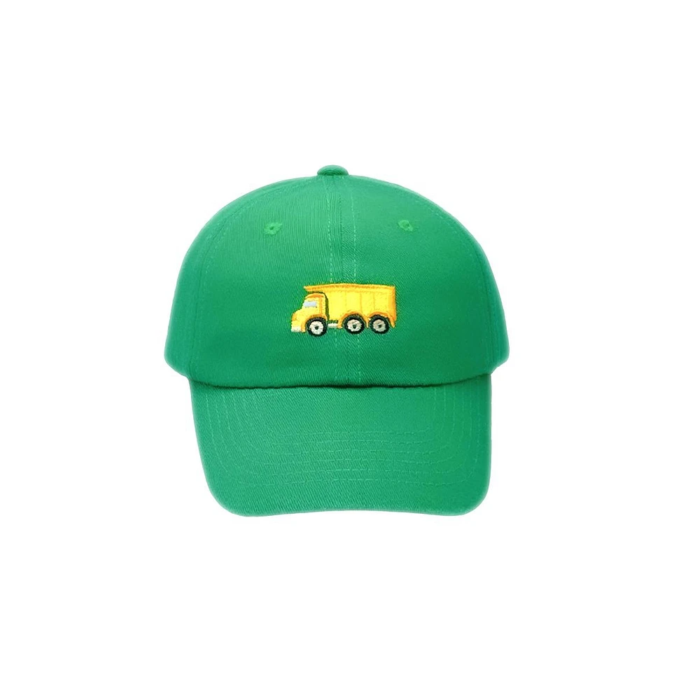 Bits & Bows Boys Dump Truck Baseball Hat in Green