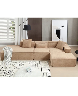 Simplie Fun Modern, Sectional, Modular Sofa with Pillows