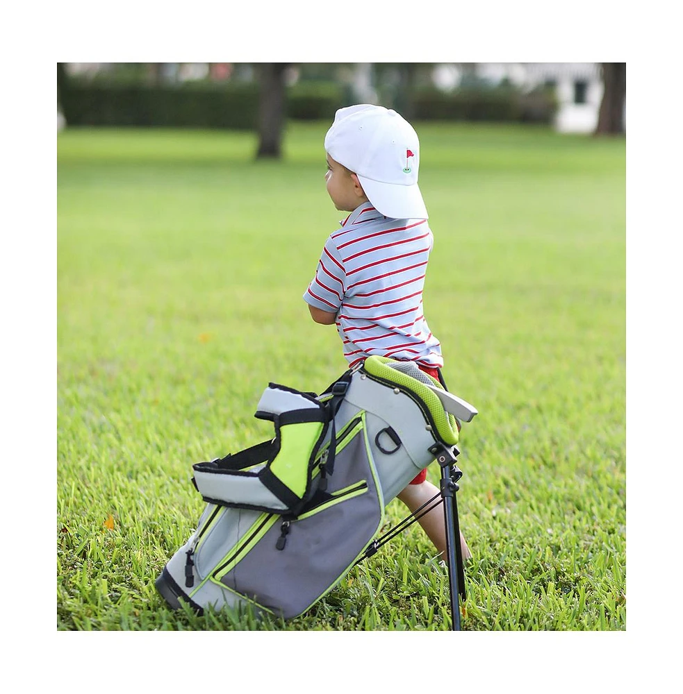 Bits & Bows Boys Boys Golf Flag Baseball Hat in White