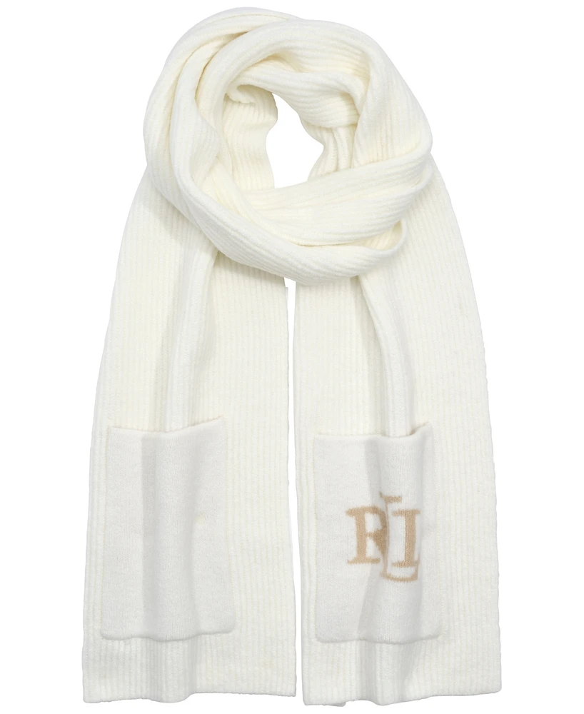 Lauren Ralph Lauren Fisherman Rib Scarf with Logo Pocket