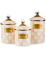 Mackenzie-Childs Rosy Check Enameled Steel Large Canister