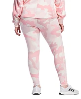 adidas Plus Camo Print Three Stripe Leggings