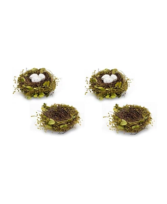 Slickblue Natural Twig Bird Nest With Speckled Egg Accent (Set of