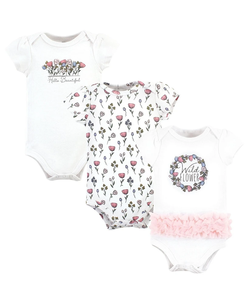 Hudson Baby Girls Cotton Bodysuits