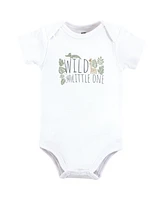 Hudson Baby Baby Boys Cotton Bodysuits, Wild Leaf Safari, Months