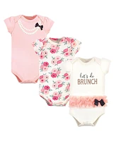 Little Treasure Baby Girls Treasure Cotton Bodysuits, Lets Do Brunch, Newborn