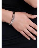 Devata Bali Bamboo Bangle Bracelet in Sterling Silver