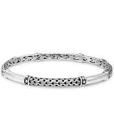 Devata Bali Dragon Bone Bangle Bracelet in Sterling Silver