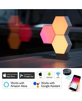 Yescom App Control WiFi Hexagon Led Light Kit 15 Blocks w/Alexa Google Home Game Room Decor Gift