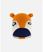 Deux par Deux Baby Boys Baby Knit Hat Orange Fox Face