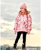 Deux par Toddler Girls Puffy Jacket Printed Rose Petals