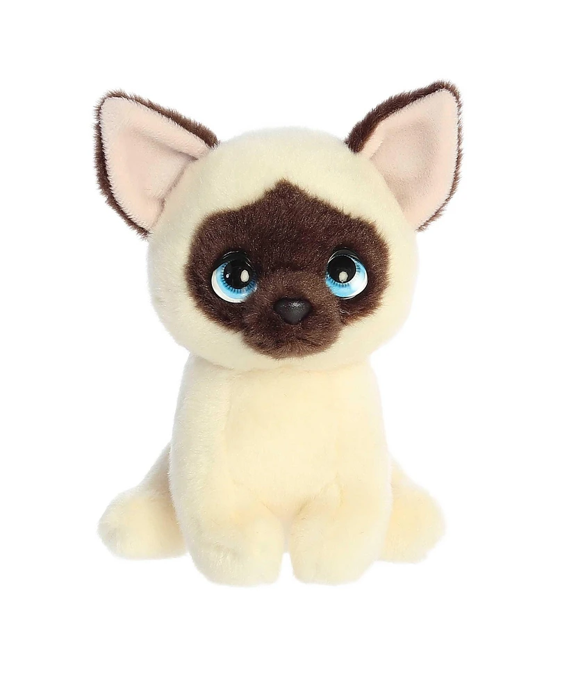 Aurora Small Mochi Siamese Petites Expressive Plush Toy White 7"