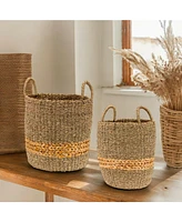 Slickblue Woven Seagrass Basket (Set of 2)