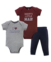 Hudson Baby Boys Cotton Bodysuit and Pant Set Daddy Short Sleeve