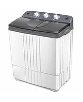 Gymax Portable Washing Machine Compact Twin Tub 20 lbs Capacity Washer Spinner