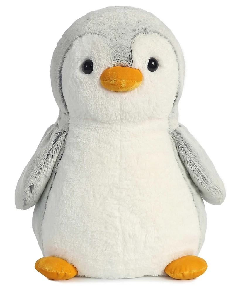 Aurora Large Gray PomPom Penguin Playful Plush Toy Gray 16"