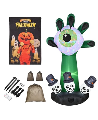 Yescom Halloween Inflatable Monster Hand with Eyeball & Garden Flag Kit Garden Decor 2024