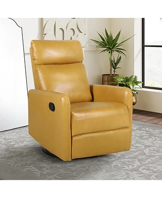 Hulala Home Lyle Contemporary Wooden Upholstery Swivel Recliner