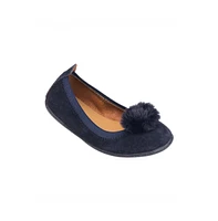 Elephantito Girls Suede Pom Pom Ballerina