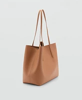 Mango Women's Pebbled Effect Shopper Bag