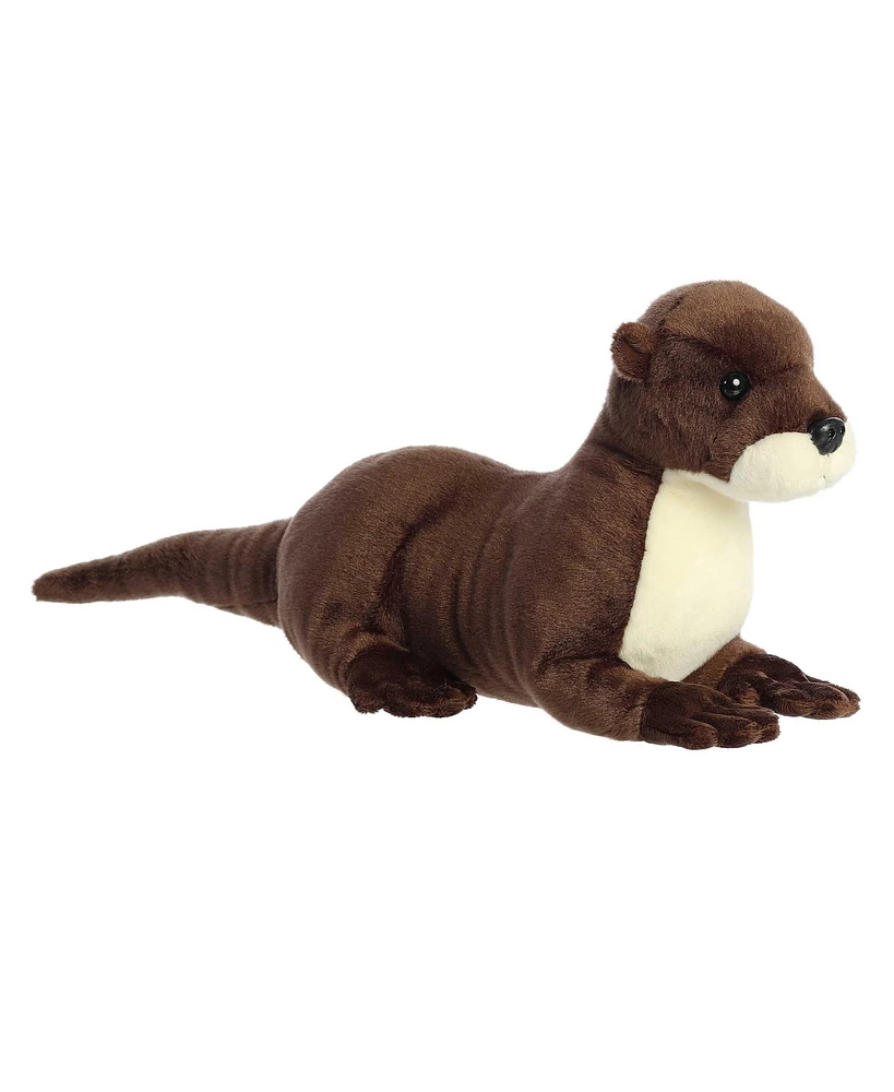 Aurora Large Sliddy River Otter Grand Flopsie Adorable Plush Toy Brown 16.5"