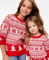 Holiday Lane Big & Little Girls Fair Isle Sweater, Created for Macy's