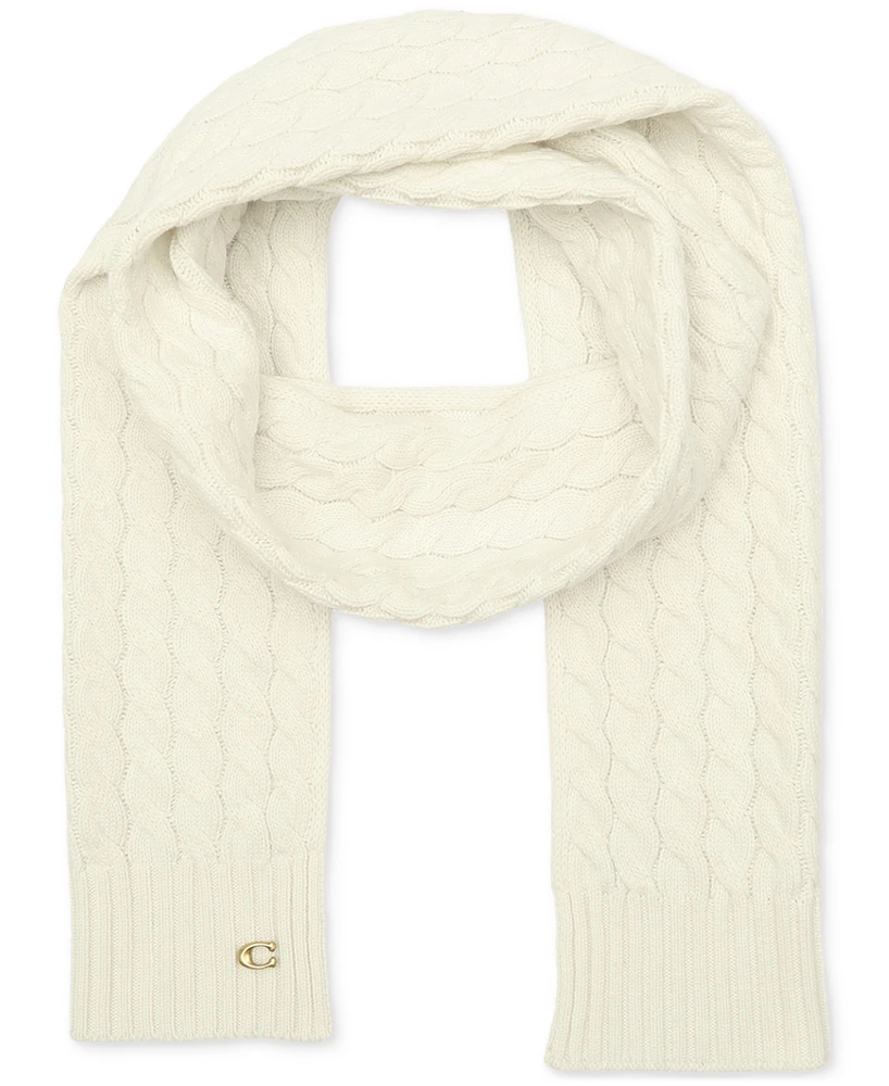 Coach Soft Rib Cable Knit Scarf