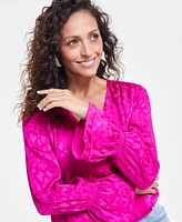 I.n.c. International Concepts Women's Ruffle Surplice Blouse, Created for Macy's