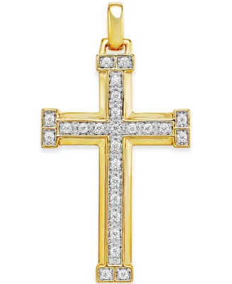 Men's Diamond Cross Pendant (3/8 ct. t.w.) in 10k Gold