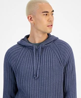 Sun + Stone Men's Ribbed Hooded Sweater, Created for Macy's