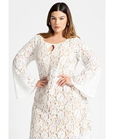 Eloquii Plus Size Lace Keyhole Maxi Dress